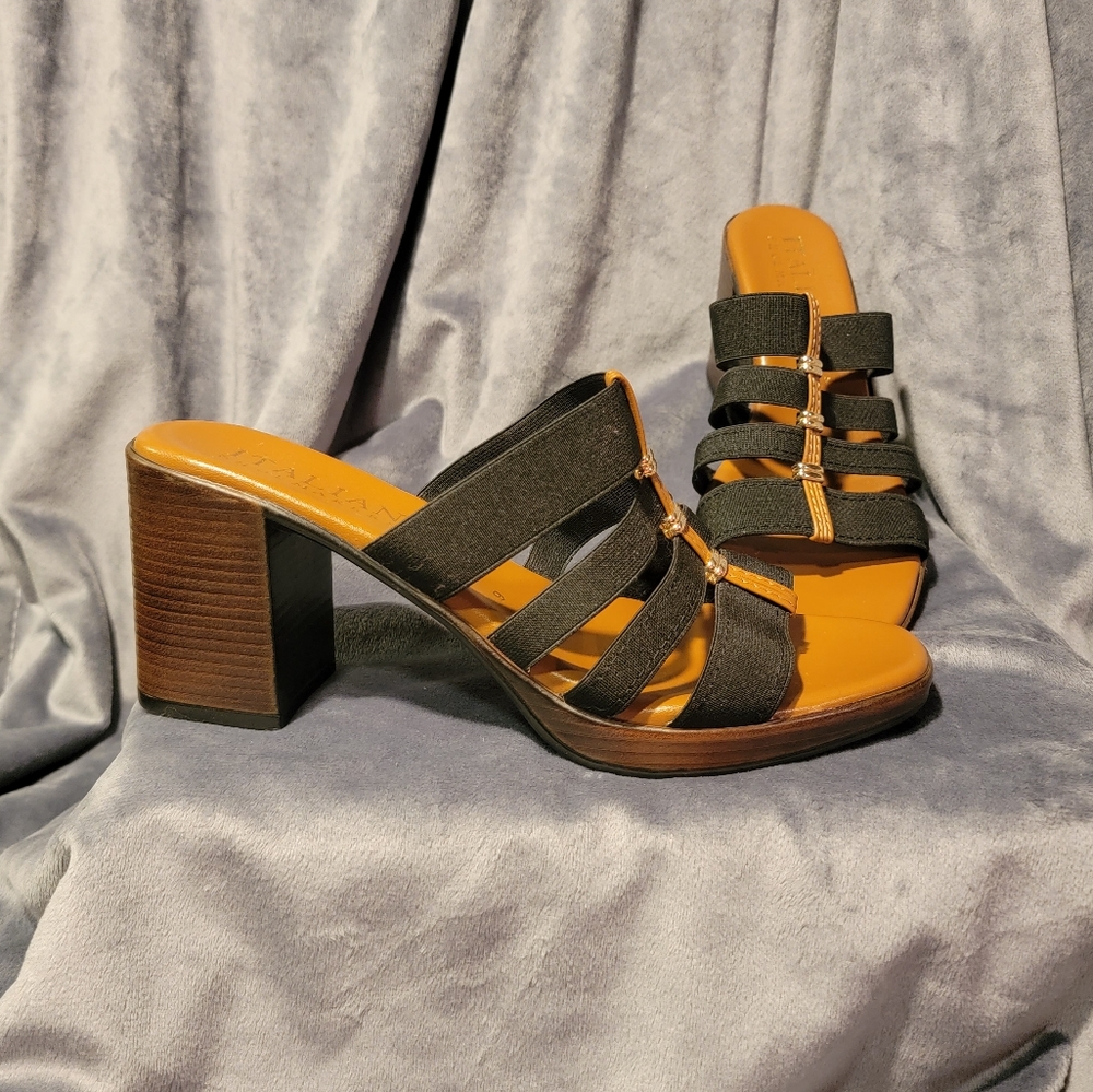 Italian Shoemakers Heeled Mule Sandals
